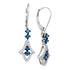 10K White Gold Round Blue Color Enhanced Diamond Hoop Dangle Earrings 1/2 Cttw - Gold Americas