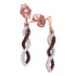 10K Rose Gold Round Red Color Enhanced Diamond Infinity Screwback Earrings 1/6 Cttw - Gold Americas