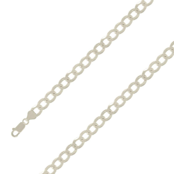 925 Sterling Silver 8mm E-Coated Diamond Cut Cuban Chain Size- 7" - Gold Americas