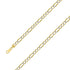 14k Yellow Gold Plated 8mm Silver Pave Figaro Chain Size- 7" - Gold Americas