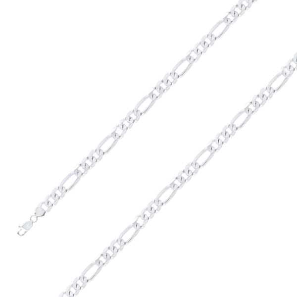 925 Sterling 8mm Silver Classic Figaro Chain Size- 9" - Gold Americas