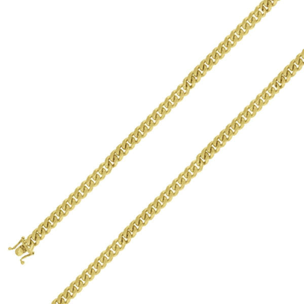 925 Sterling Silver 8mm Gold Plated Miami Cuban Chain Size- 9" - Gold Americas
