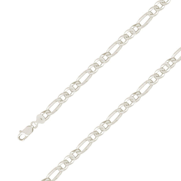 925 Sterling 8mm Silver Diamond Cut E-Coated Figaro Chain Size- 9" - Gold Americas