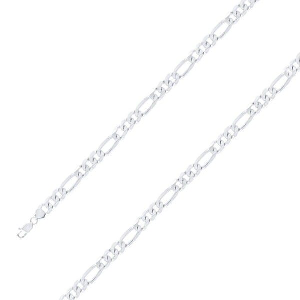 925 Sterling 8mm Silver Classic Figaro Chain Size- 7" - Gold Americas
