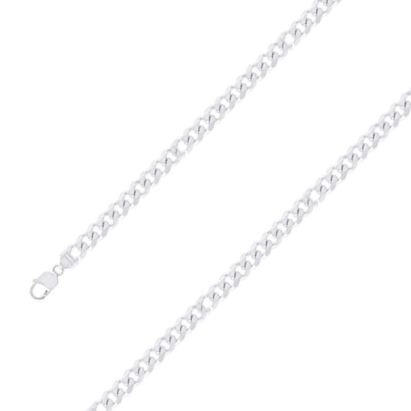 925 Sterling 8mm Silver Finish Classic Cuban Chain Size- 8" - Gold Americas