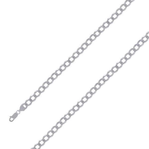 925 Sterling 8mm Silver Rhodium Plated Cuban Chain Size- 8" - Gold Americas