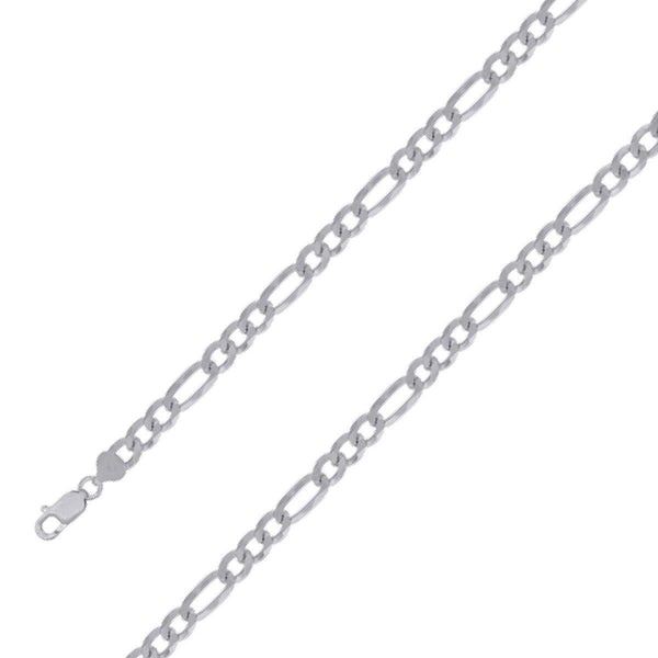 926 Sterling 8mm Silver Rhodium Plated Figaro Chain Size- 8" - Gold Americas