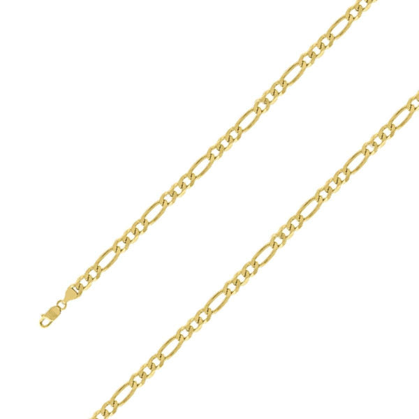 14k Yellow Gold Plated 9.5mm Silver Figaro Chain Size- 8" - Gold Americas