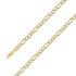14k Yellow Gold Plated 9.5mm Silver Pave Figaro Chain Size- 7" - Gold Americas