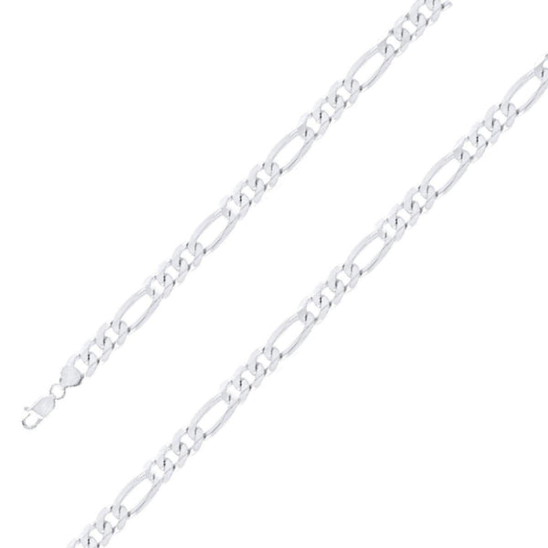925 Sterling 9.5mm Silver Classic Figaro Chain Size- 7" - Gold Americas