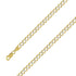 14k Yellow Gold Finish 9.5mm Silver Pave Cuban Chain Size- 9" - Gold Americas