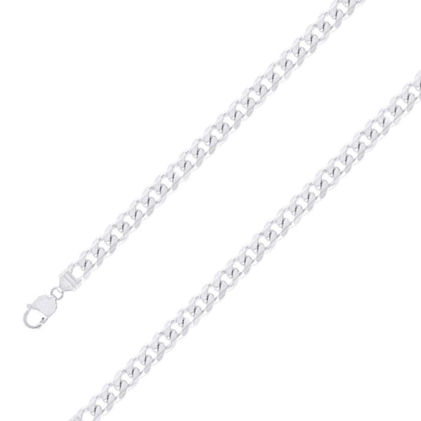 925 Sterling 9.5mm Silver Finish Classic Cuban Chain Size- 8" - Gold Americas