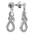 Sterling Silver Round Diamond Infinity Dangle Screwback Earrings 1/8 Cttw - Gold Americas