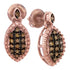 10K Rose Gold Round Cognac-brown Color Enhanced Diamond Dangle Earrings 1/3 Cttw - Gold Americas