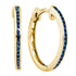 10K Yellow Gold Round Blue Color Enhanced Diamond Hoop Earrings 1/10 Cttw - Gold Americas