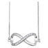10K White Gold Womens Round Diamond Infinity Pendant Necklace 1/10 Cttw