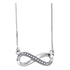 10K White Gold Womens Round Diamond Infinity Pendant Necklace 1/20 Cttw