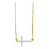 10K Yellow Gold Womens Round Diamond Cross Pendant Necklace Chain 1/10 Cttw