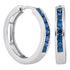 14k White Gold Blue Color Enhanced Round Channel-Set Diamond Hoop Earrings 1/2 Cttw - Gold Americas
