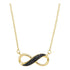 10K Yellow Gold Womens Round Black Color Enhanced Diamond Infinity Pendant Necklace 1/6 Cttw