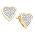 14K Yellow Gold Princess Diamond Cluster Heart Screwback Stud Earrings 1/2 Cttw - Gold Americas