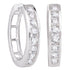 10K White Gold Round Channel-set Diamond Single Row Hoop Earrings 1/2 Cttw - Gold Americas