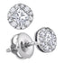 14K White Gold Princess Diamond Cluster Stud Earrings 1/3 Cttw