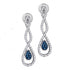 10K White Gold Round Blue Color Enhanced Diamond Dangle Earrings 1/4 Cttw - Gold Americas