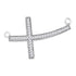 Sterling Silver Womens Round Diamond Curved Sideways Cross Pendant Necklace 1/6 Cttw