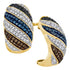 10K Yellow Gold Round Black Blue Brown Color Enhanced Diamond Half Hoop Stripe Earrings 1/2 Cttw - Gold Americas