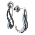 10K White Gold Round Green Blue Color Enhanced Diamond Half J Hoop Earrings 1/4 Cttw - Gold Americas