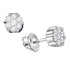 14k White Gold Round Diamond Flower Cluster Screwback Stud Earrings 1/6 Cttw - Gold Americas