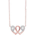 10k Rose Gold Womens Diamond Interwoven Heart Infinity Love Pendant Necklace 1/20 Cttw - Gold Americas