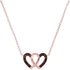 10K Rose Gold Womens Round Red Color Enhanced Diamond Heart Necklace Pendant 1/10 Cttw - Gold Americas