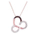 10K Rose Gold Womens Round Red Color Enhanced Diamond Heart Pendant Necklace 1/8 Cttw - Gold Americas