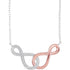 10K Two-tone Rose Gold Womens Round Diamond Infinity Pendant Necklace 1/10 Cttw - Gold Americas