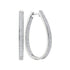10K White Gold Round Diamond Oval Hoop Earrings 1.00 Cttw - Gold Americas