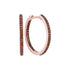 10K Rose Gold Round Red Color Enhanced Diamond Hoop Earrings 1/4 Cttw - Gold Americas