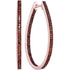 10K Rose Gold Round Red Color Enhanced Diamond Oval Hoop Earrings 1/2 Cttw - Gold Americas