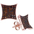 10K Rose Gold Round Red Color Enhanced Diamond Kite Cluster Earrings 3/8 Cttw - Gold Americas