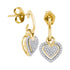 10K Yellow Gold Round Diamond Dangle Earrings 1/5 Cttw - Gold Americas