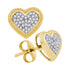 10K Yellow Gold Round Diamond Heart Cluster Earrings 1/5 Cttw - Gold Americas