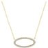 10K Yellow Gold Womens Round Diamond Oval Outline Pendant Necklace 1/8 Cttw