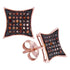 10K Rose Gold Round Red Color Enhanced Diamond Square Kite Cluster Earrings 1/5 Cttw - Gold Americas