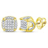10K Yellow Gold Mens Round Diamond Cluster Stud Earrings 1/5 Cttw - Gold Americas