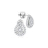 14K White Gold Round Diamond Teardrop Stud Earrings 3/4 Cttw