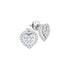 14K White Gold Round Diamond Heart Frame Cluster Stud Earrings 3/4 Cttw - Gold Americas