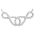 10K White Gold Womens Round Diamond Infinity Pendant Necklace 1/3 Cttw