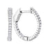 14K White Gold Round Diamond Single Row Hoop Earrings 1/3 Cttw - Gold Americas