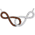 10K White Gold Womens Round Cognac-brown Color Enhanced Diamond Double Linked Infinity Pendant Necklace 1/3 Cttw